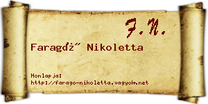 Faragó Nikoletta névjegykártya